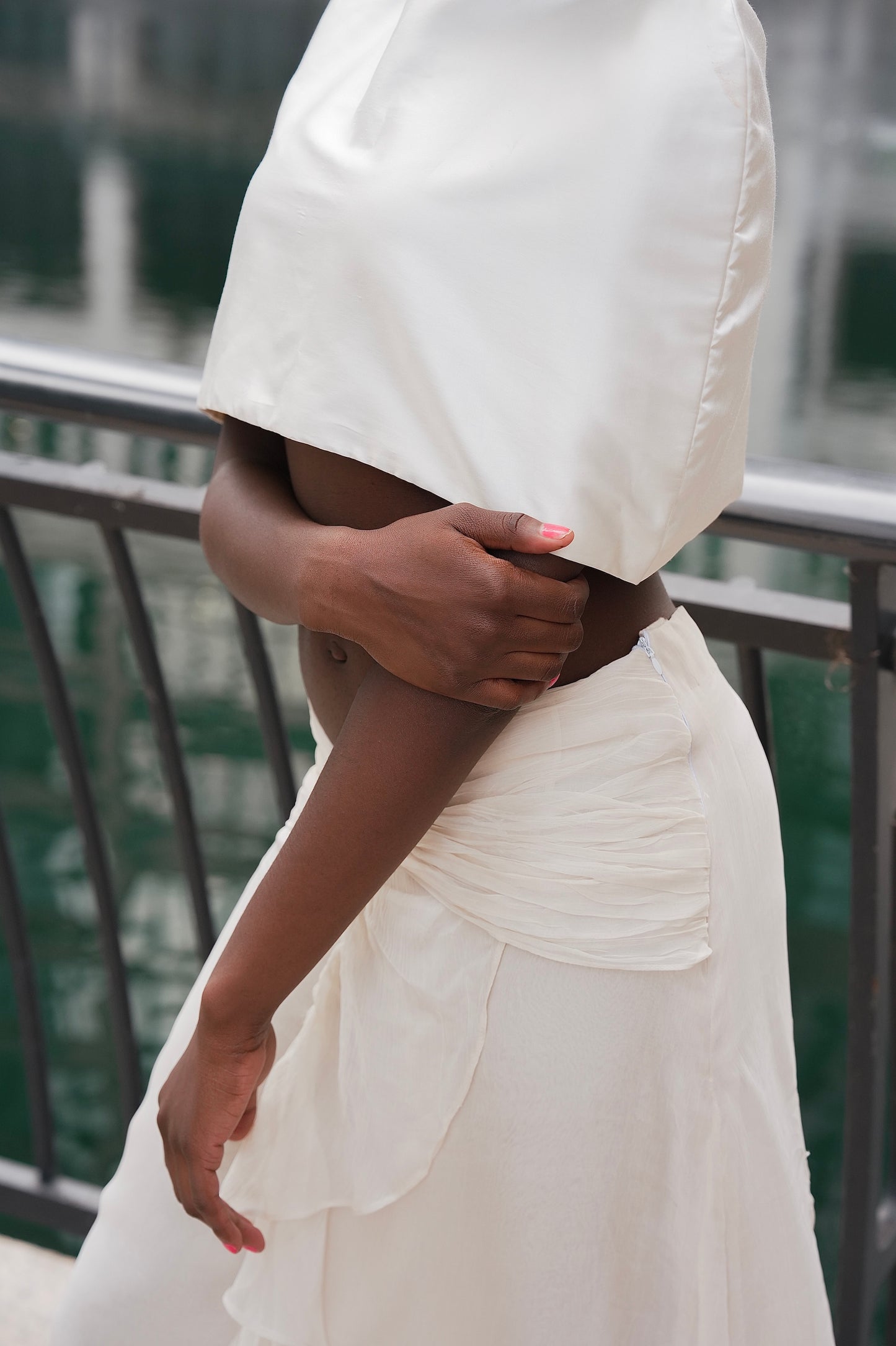 Ivory Mock Neck Cape