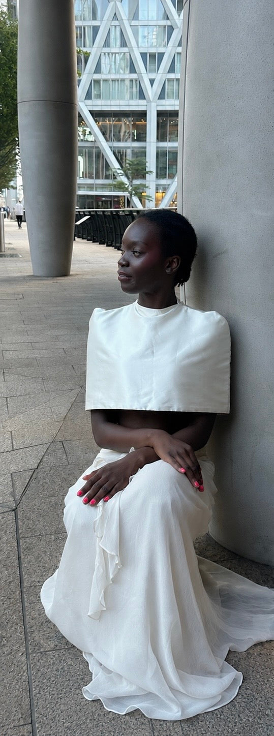 Ivory Mock Neck Cape