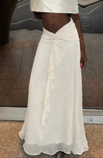 Pleated Chiffon Maxi Skirt