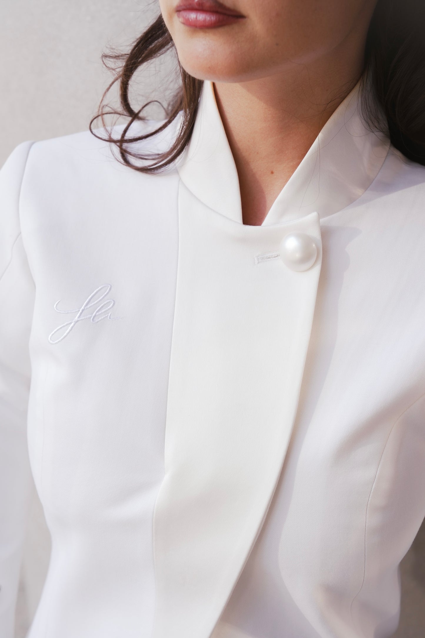 Tailored Satin-Lapel Blazer